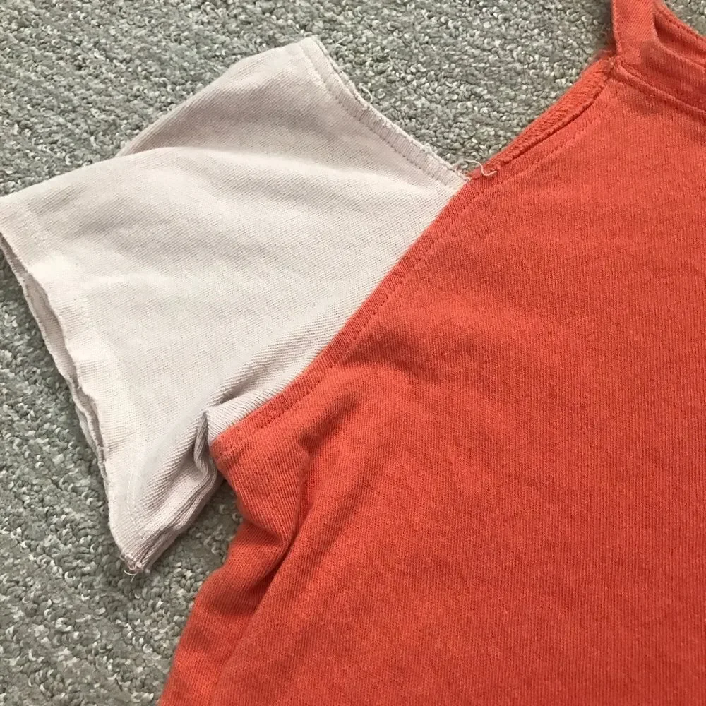 3/$15 We the free orange and beige off shoulder top